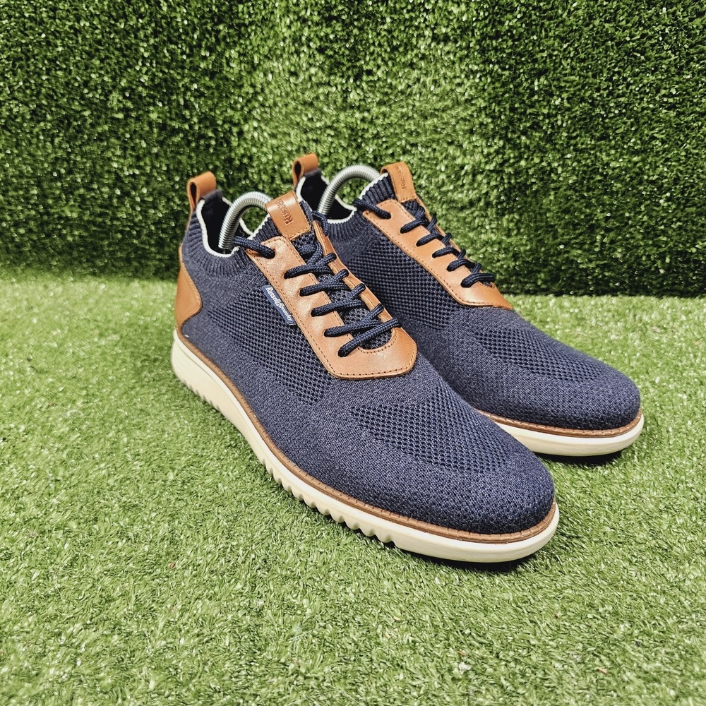 Russell & Bromley Ingleside Navy Blue Knitted Lace Up Sneakers Mens 42 US 9